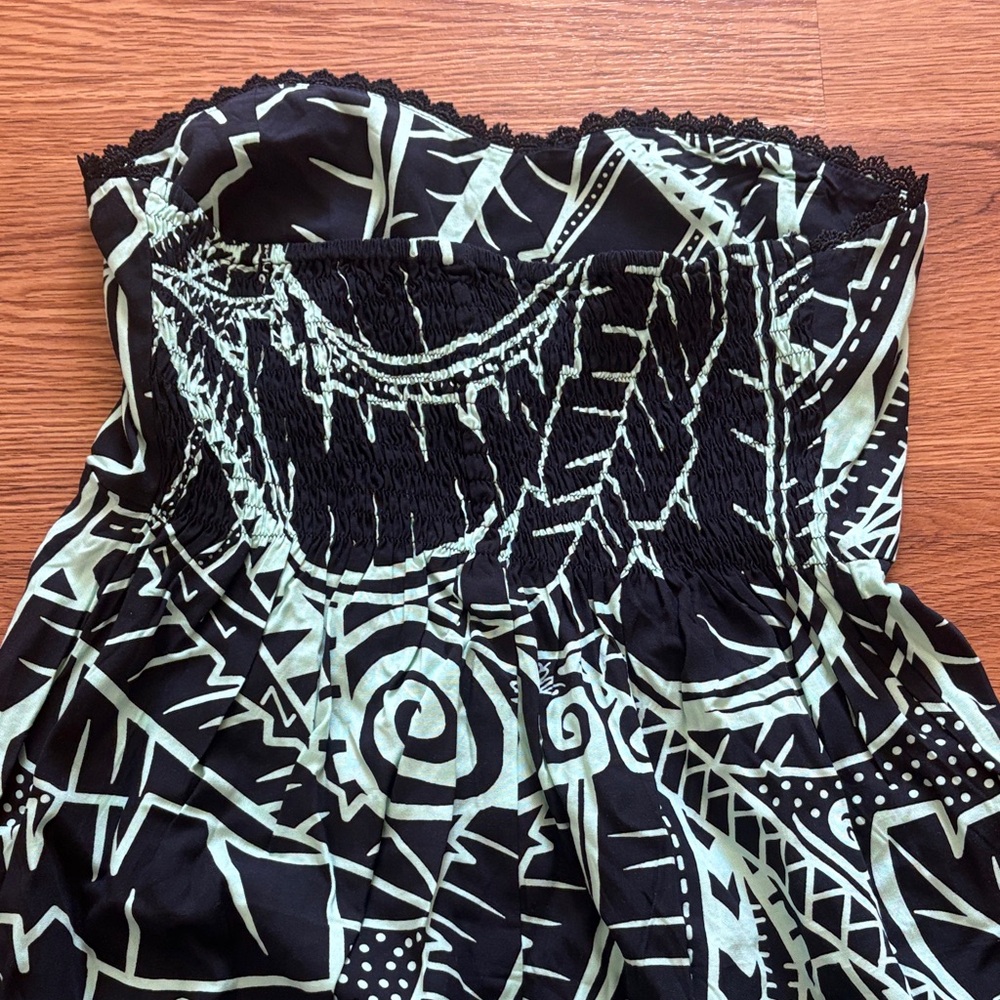 Missing Polynesia Strapless Maxi Dress Black & Li… - image 7